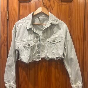 Zara Light Green Denim Jacket